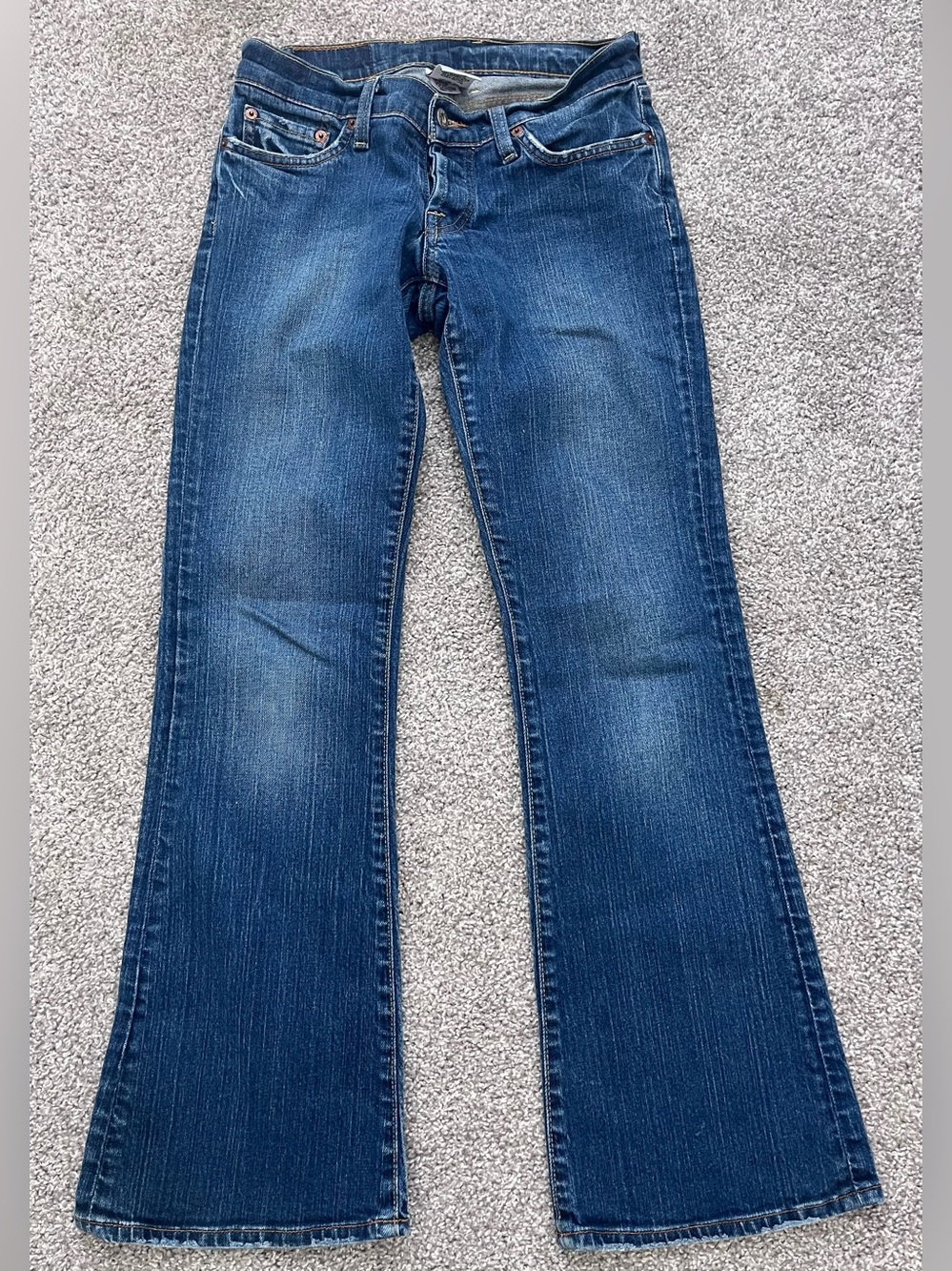 Lucky Brand Lil Maggie Flare Dark Blue Jeans Size 2 Short
